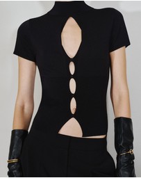 M.N.G - Perkins-Neck Sweater With Cut-Out