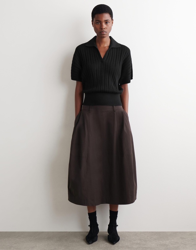 COS - Pointelle-Knit Cotton Polo Top