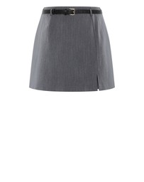City Chic - Plus size Cora Blue Stripe Skort - grey