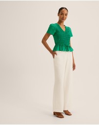 Review - Lillie Shirred Peplum Top