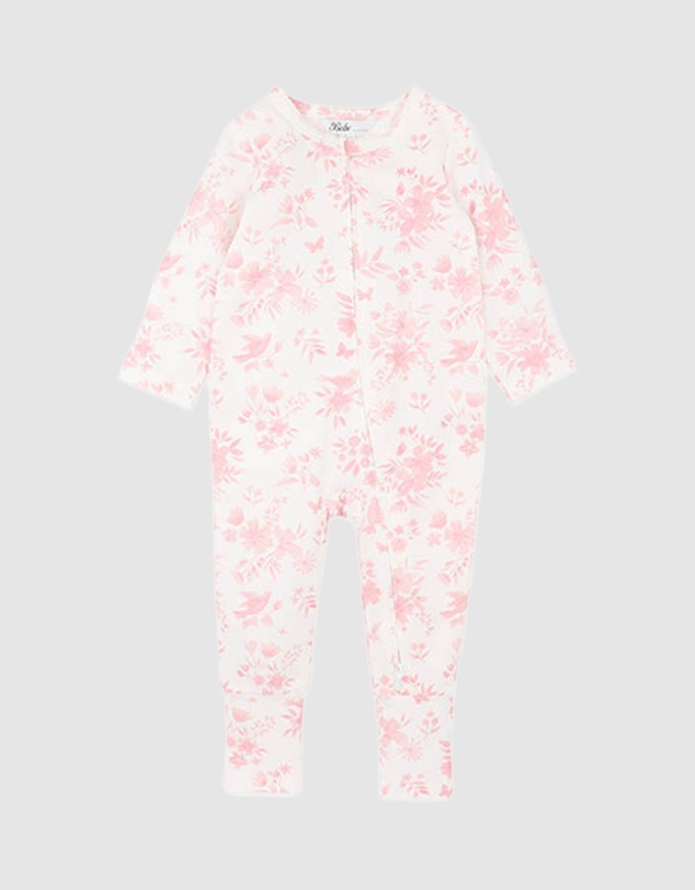 Bebe by Minihaha - Fern Birds Organic LS Zipsuit - Babies
