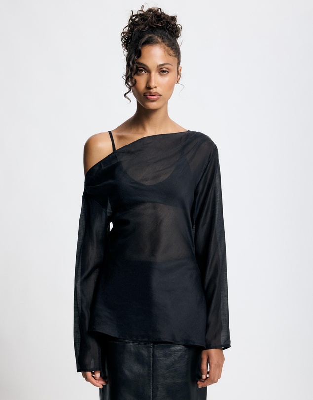 Lover - Layla LS Asymmetric Sheer Top