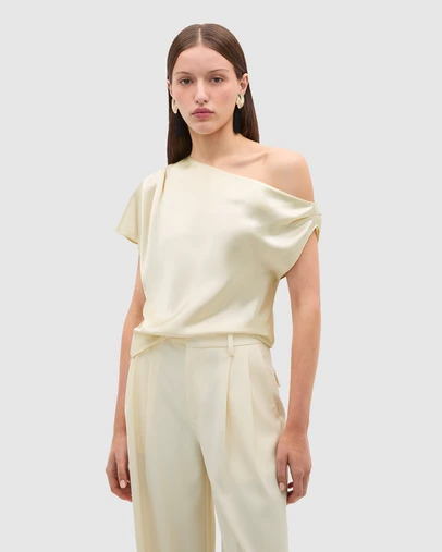 Seed Heritage - Satin Drape Shoulder Top