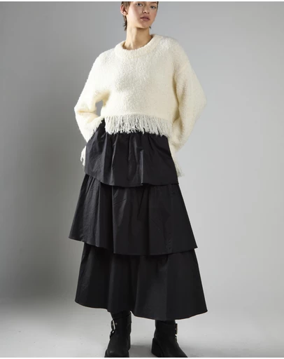 Glamorous - Fringe-Trim Long Sleeve-Jumper