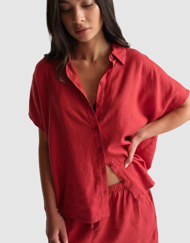 Decjuba - D-Luxe Linen Blend Boxy Shirt