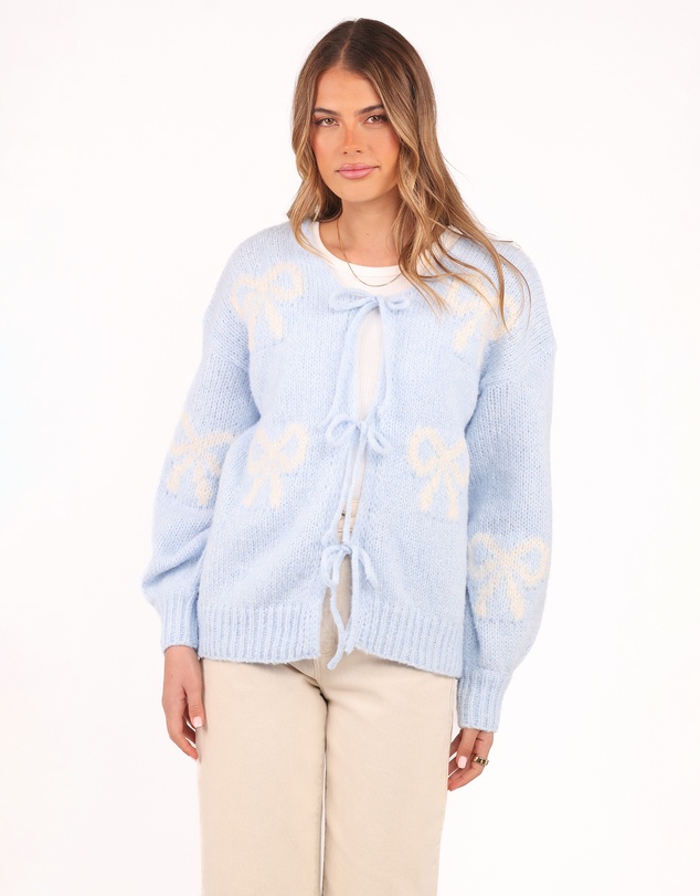 Petal & Pup - Vienna Bow Cardigan - Pale Blue
