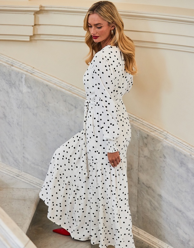 Sosandar - Shirred Cuff Belted Dress