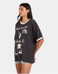 RVCA - Womens Dani Miller Oversized Ringer Oversized T-Shirt