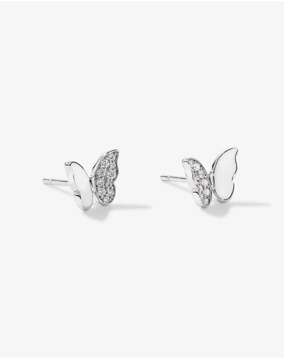 Michael Hill - Butterfly Stud Earrings with Cubic Zirconia in Sterling Silver
