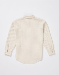 Subtitled - Teen Girls Waffle Long Sleeve Shirt