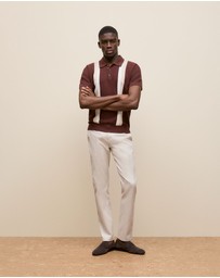 Trenery - Tailored Fit Dobby Twill Pant in Stone