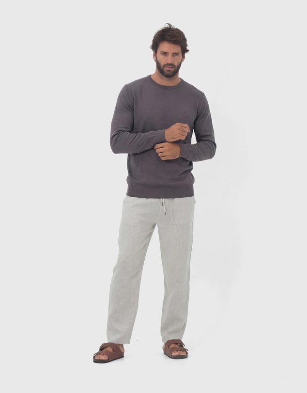Coast Clothing - Crew Neck Cotton Jumper - Charcoal