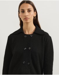 Atmos&Here - Aspen Knit Wrap Cardigan With Collar