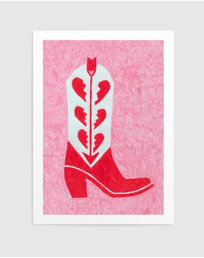 Olive et Oriel - Heartbreak Heels by Anyone Can Yeehaw Art Print