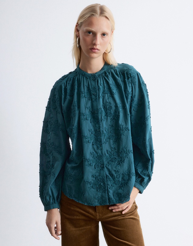 & Other Stories - Voluminous Floral-Applique Blouse