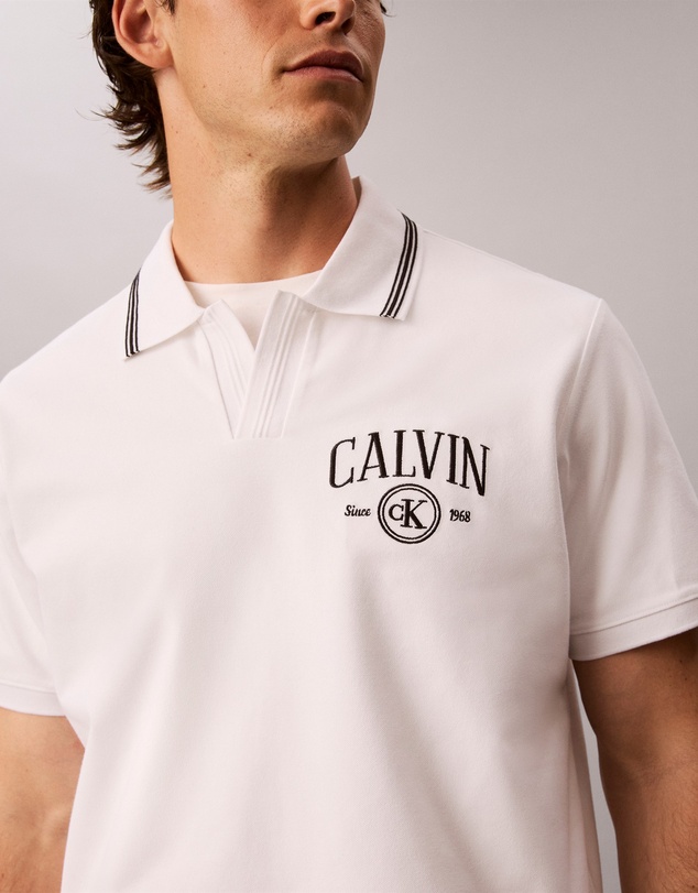 Calvin Klein Jeans - Open Collar Pique Graphic Polo
