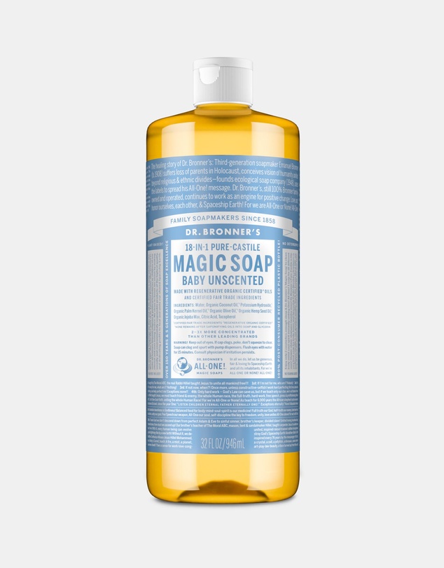 Dr Bronner's - Pure Liquid Castile Soap Baby Unscented 946ml