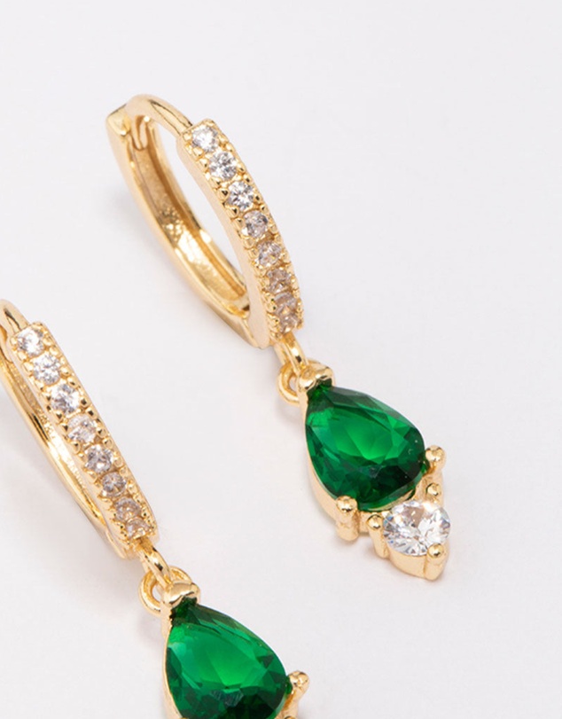 Lovisa - Gold Plated Pave Pear Round Drop Earrings