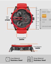 Diesel - The Daddies Series Red Analogue Watch