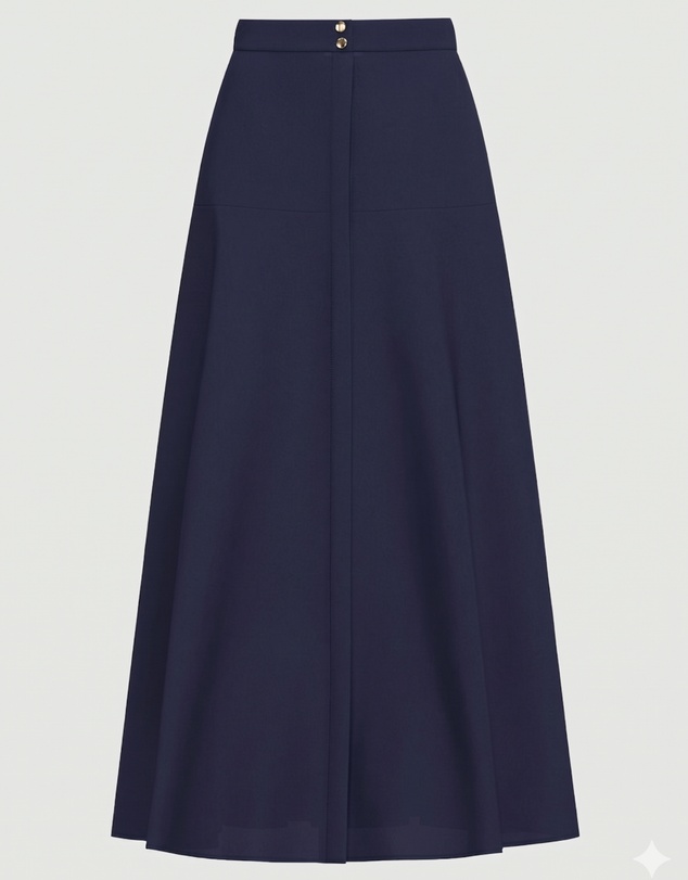 Emme - Navy Cotton Poplin Skirt