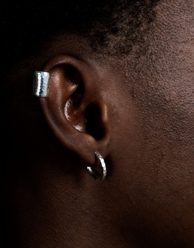 Dower & Hall - Men's Long Straight Nomad Ear Cuff in Sterling Silver