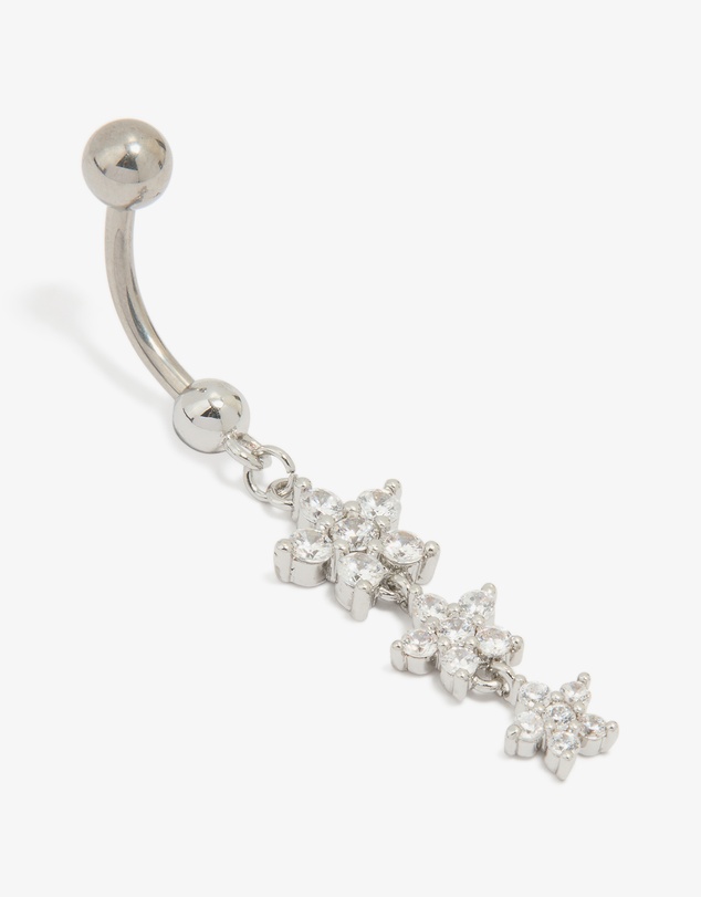 Lovisa - Titanium Cubic Zirconia Butterfly Belly Bar