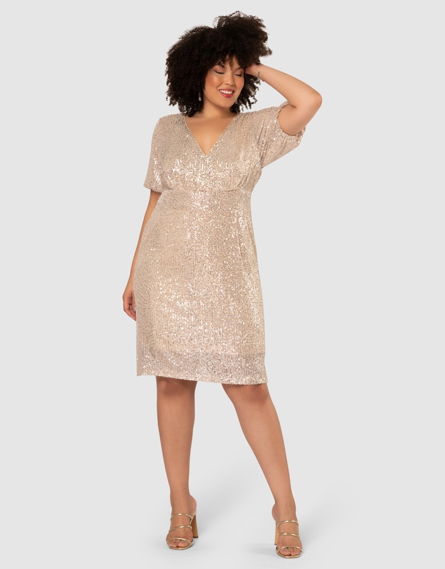 Pink Dusk by Curve Project - Cocktail Queen Sequin Mini Dress