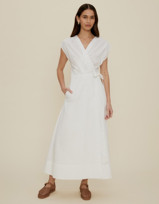 The Fated - Tuck Bodice Sleeveless Midi Dress