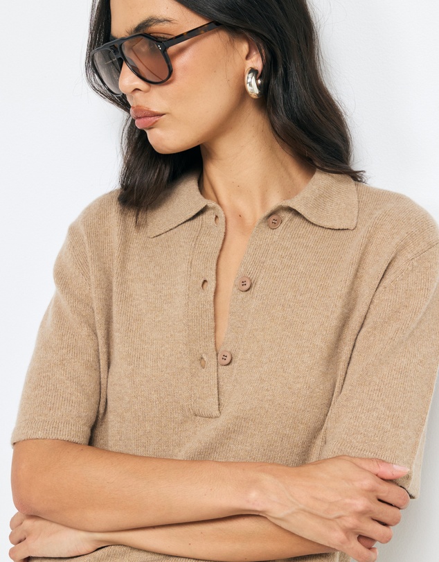 AERE - Aimee Relaxed Fit Knit Polo