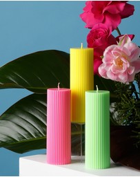 XRJ Celebrations - Pillar Neon Green Candle