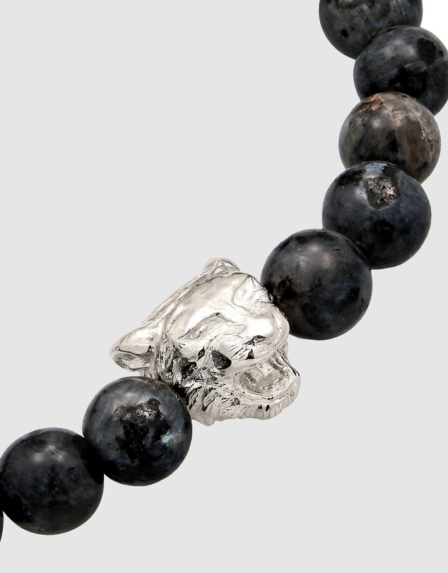 Kuzzoi - Tiger Charm Lavakite Bead Bracelet