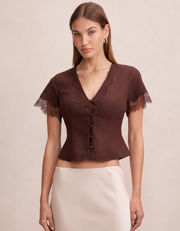 Forever New - Ingrid Lace Trim Blouse