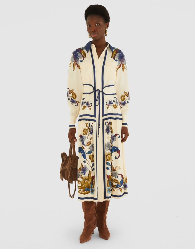 Farm Rio - Golden Nature Belt Midi Dress