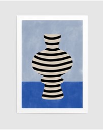 Olive et Oriel - Striped Vase Illusion by Elena Ristova Art Print