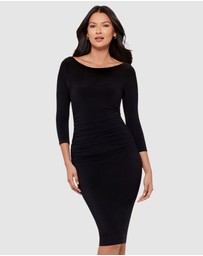 Miraclesuit Shapewear - Rory 3/4 Sleeve Boat Neckline Bodycon Shaping Dress