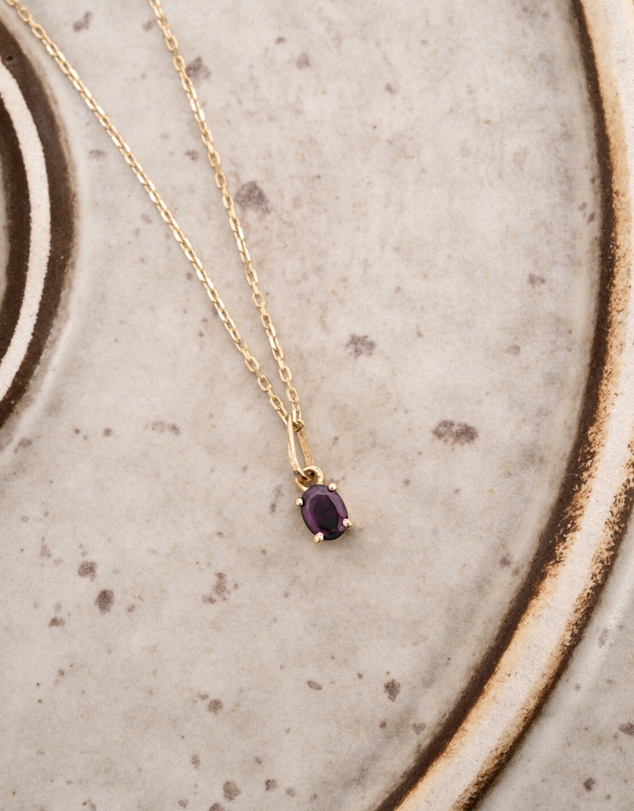 Luna Rae - Solid Gold - Garnet Necklace