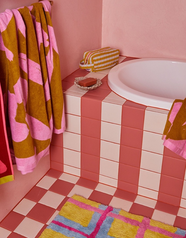 Mosey Me - Pink Quartz Seersucker Dopp Kit
