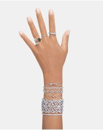 Swarovski - Matrix Tennis bracelet, Round cut, White, Rhodium plated