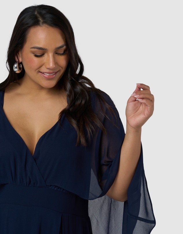 Pink Dusk by Curve Project - Electric Chemistry Cape Maxi Dress