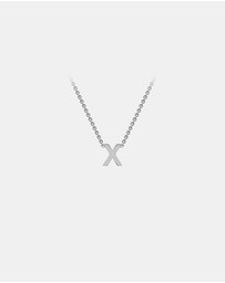 Zoe Olivia - 9K White Gold Initial X Necklace