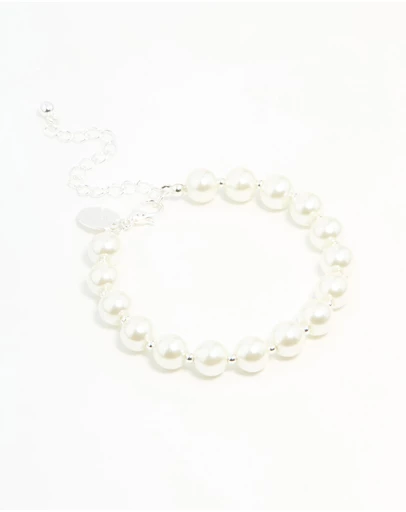 Lovisa - Silver Plated Pearl Chain Bracelet