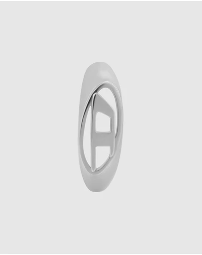 Diesel - Oval D Logo Silver tone Earring