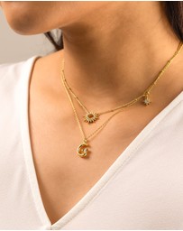 Wanderlust + Co - Sunlit Crescent Gold Necklace