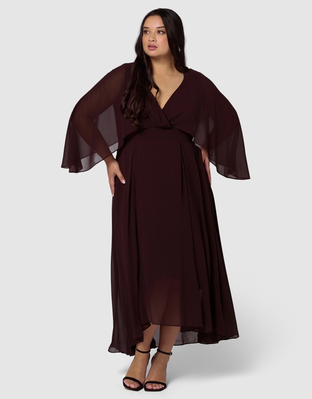 Pink Dusk by Curve Project - Electric Chemistry Cape Maxi Dress