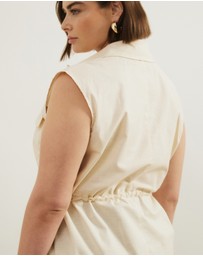Atmos&Here Curvy - Charlotte Sleeveless Longline Linen Top