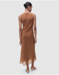 M.N.G - Cleo Draped-Neck Lyocell Dress
