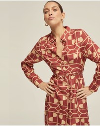 Oxford - Dianne Geo Print Shirt Dress