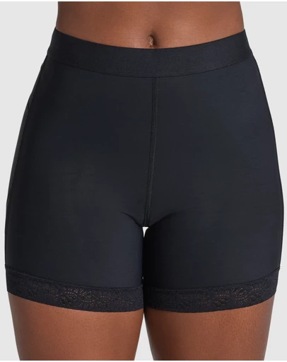 Leonisa - Mid-Rise Bottom-Lifting Shaper Shorts with Lace