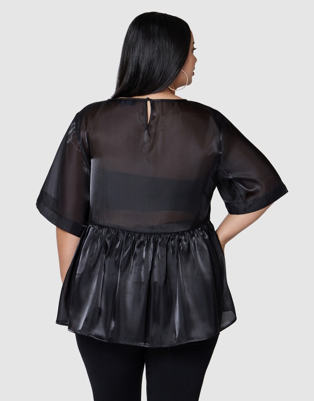 Sunday In The City - Empire Organza Peplum Top
