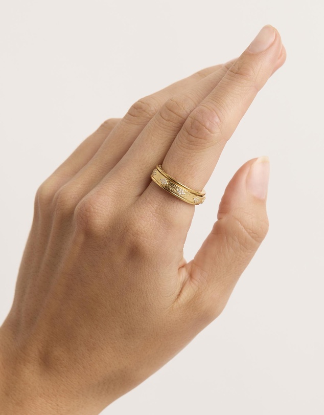 By Charlotte - Gold Breathe Spinning Meditation Ring